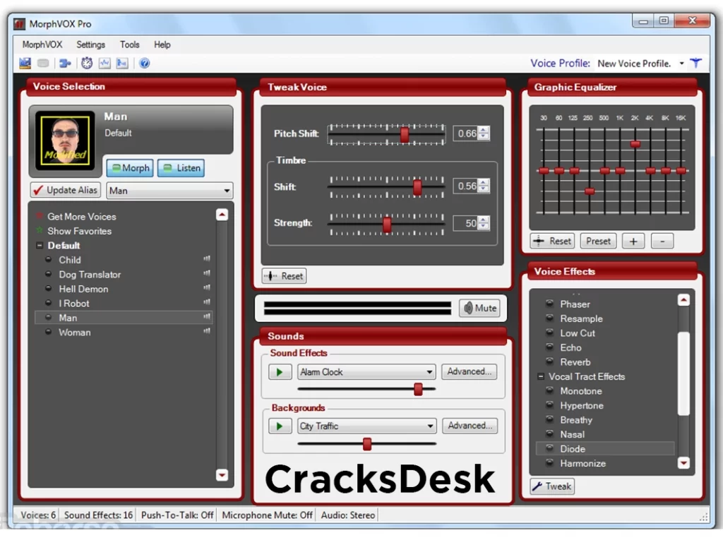 Interface Of MorphVOX Pro Crack