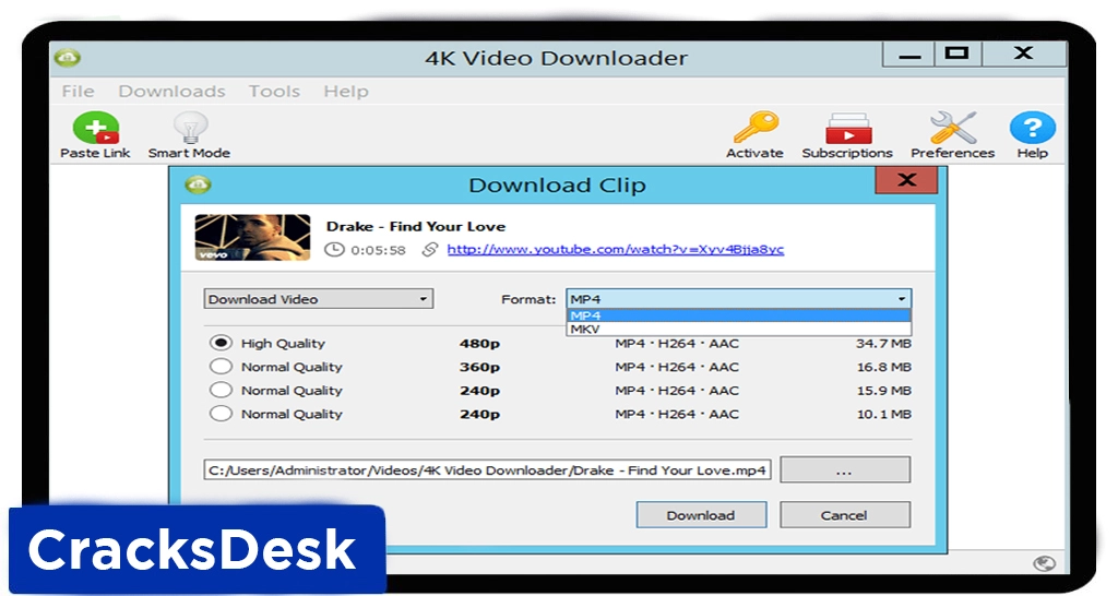 Interface Of 4k Video Downloader 